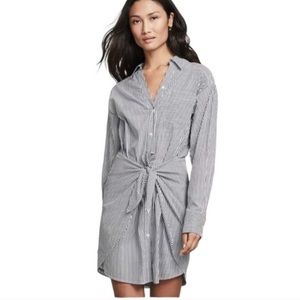 Veronica Beard Stella tie front striped shirt dress size 4